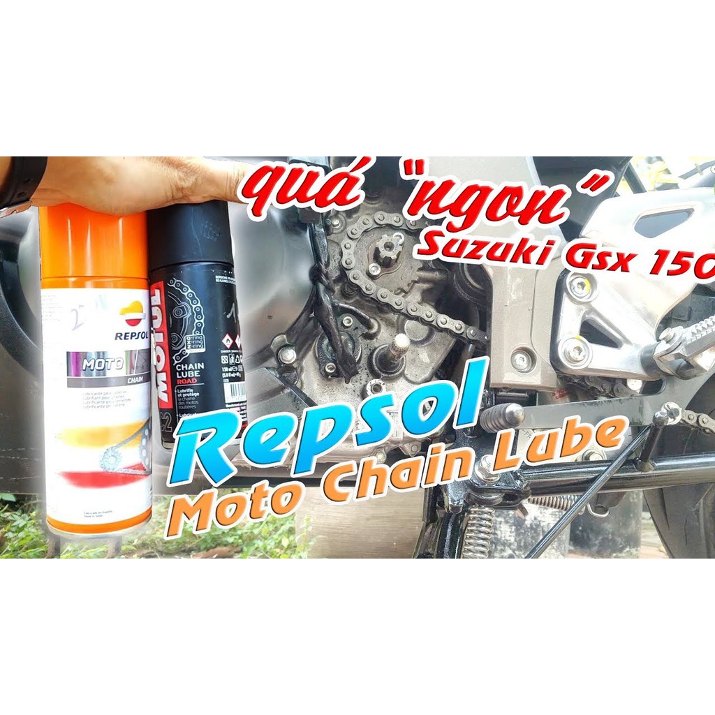 Chai xịt bảo dưỡng bôi trơn sên xe Repsol Moto Chain Lube 400ml