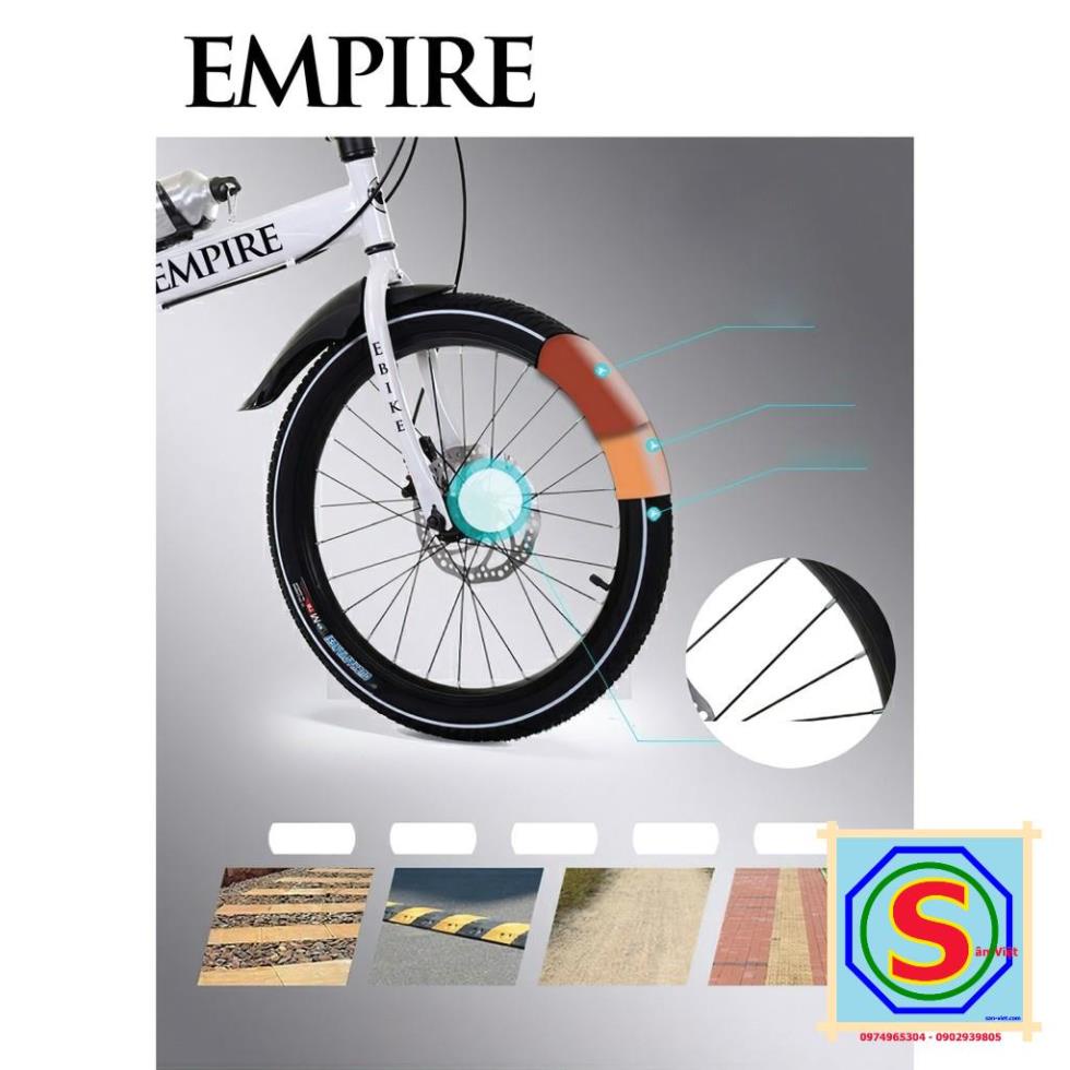 Có baga và bọc lót yên xe đạp gấp 20 inch Empire E-1000 - CHUẨN MỸ - Inbox Shop để nhận VOUCHER Ạ