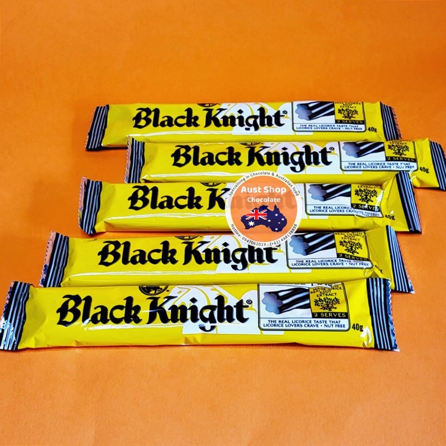 RJ's Black Knight licorice twists 40g - Kẹo cam thảo combo 5 thanh - Aust Shop Chocolate