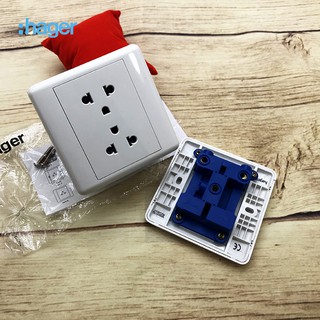 MẶT Ổ CẮM ĐÔI 3 CHẤU HAGER CAO CẤP