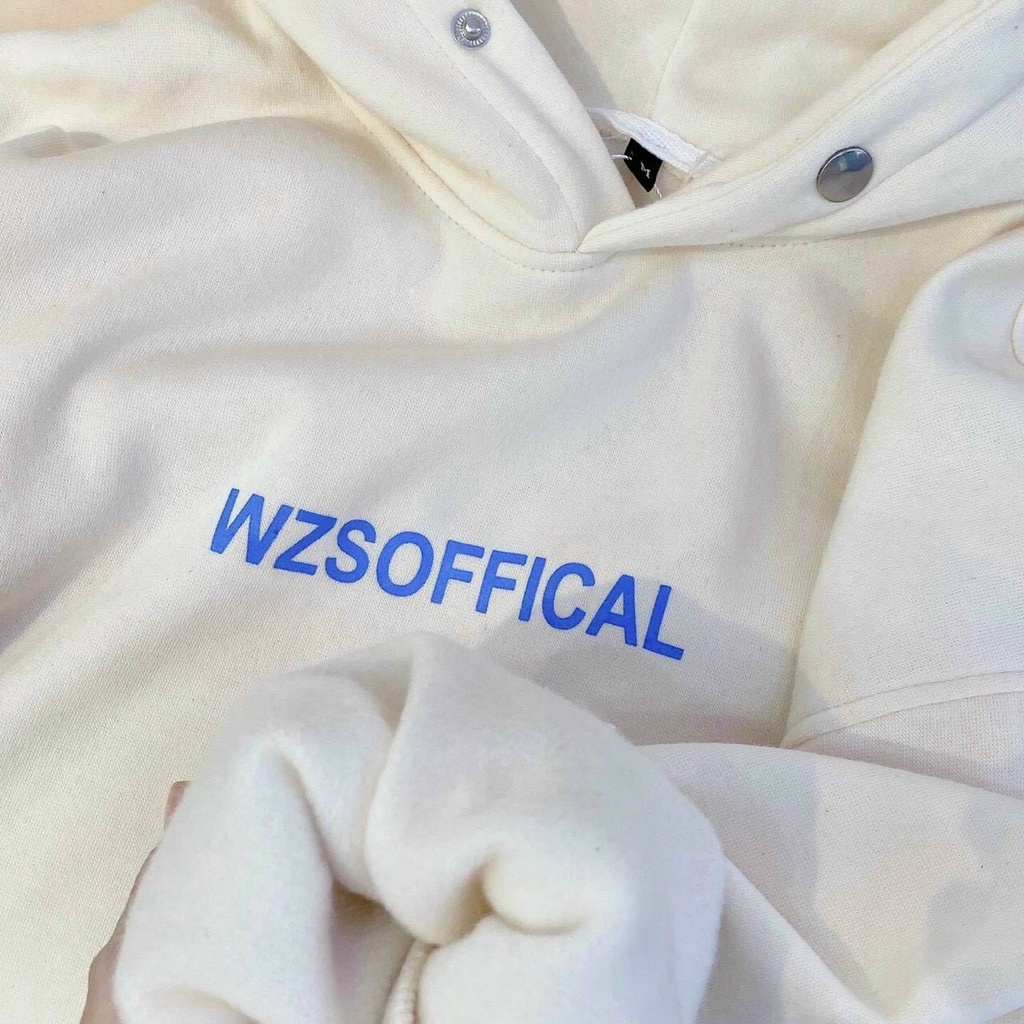 Aó Hoodie Nam Nữ Họa Tiết Chữ In WZSOFFICAL Thiết Kế Nón Có Cúc Bấm Và Dây Kéo Rất Tiện Lợi TP