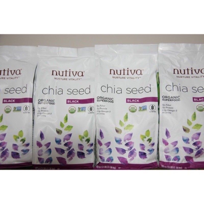 Hạt chia hữu cơ Mỹ Nutiva Organic Black Chia Seed 1.36kg