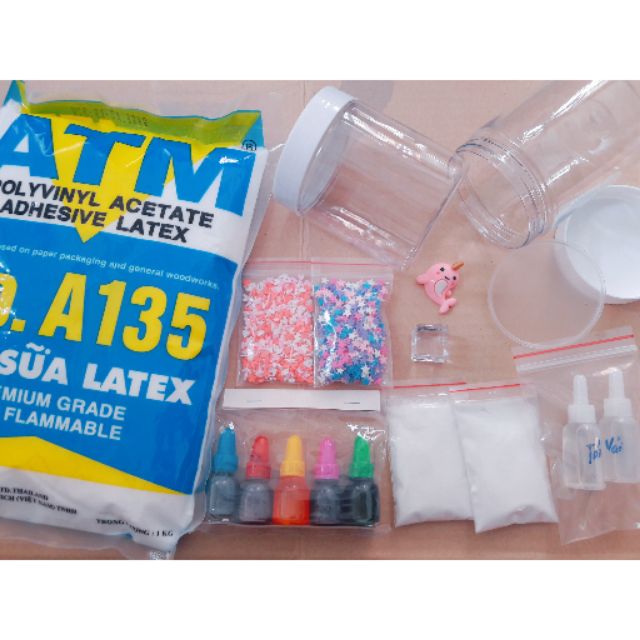 Bộ kit làm slime - basic slime 3 - combo nguyên liệu làm slime giá rẻ