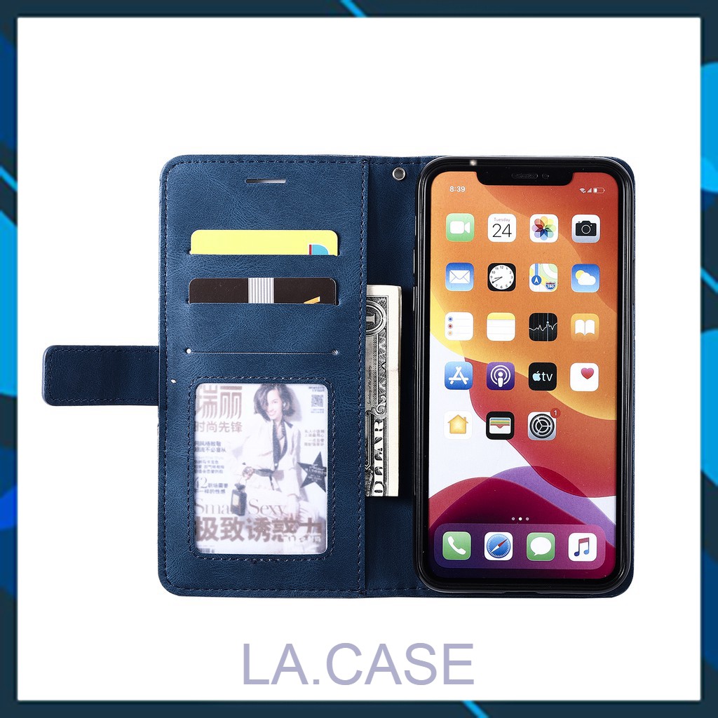 Bao da điện thoại nắp lật tích hợp khe cắm thẻ cho Iphone 12 Promax | BigBuy360 - bigbuy360.vn