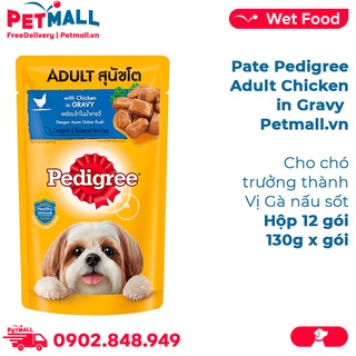 Pate Pedigree Adult Chicken in Gravy 130g - Vị gà nấu sốt, cho chó trưởng thành Petmall