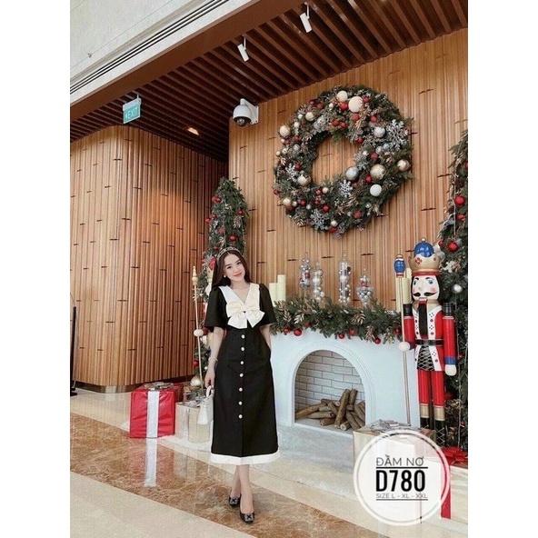 BIGSIZE NHUNG LÊ Đầm nơ D780