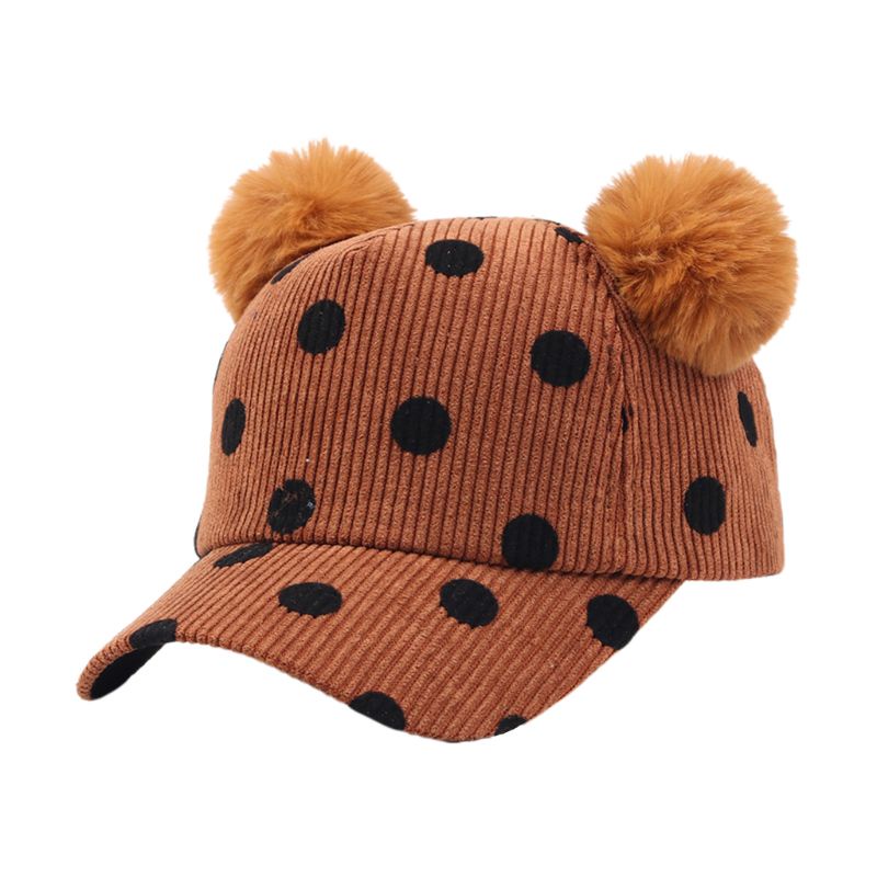 Mũ Lưỡi Trai Họa Tiết Chấm Bi Dễ Thương Thời Trang Thu Đông Cho Bé