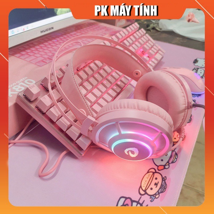HÀNG CAO CẤP -  Tai Nghe Mèo Màu Hồng DAREU EH469 - Gaming 7.1 LED RGB Màu- PK Máy Tính  - Hàng Cao Cấp