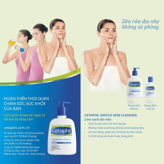 Sữa Rửa Mặt Cetaphil Gentle Skin Cleanser 59ml, 125ml, 250ml, 500ml Dịu Nhẹ Không Xà Phòng Chính Hãng