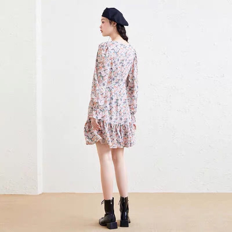 Đầm hoa tay dài Peacebird