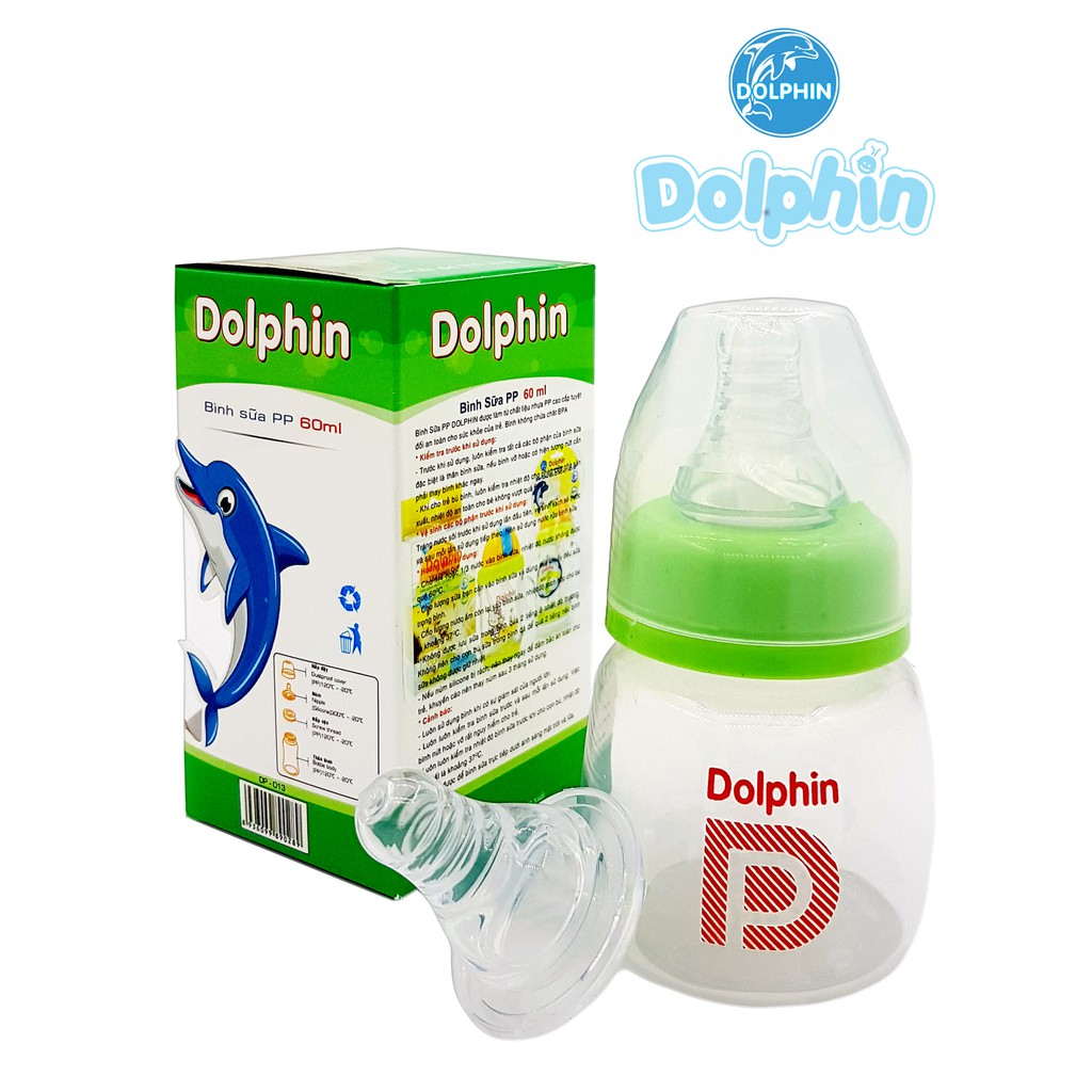 Bình nước sơ sinh 60ml Dolphin