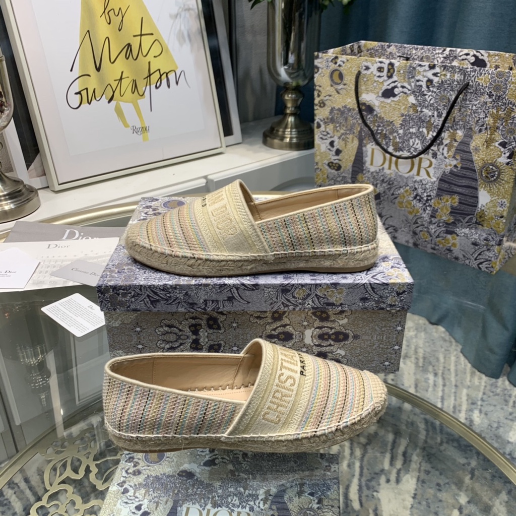 Không Hộp Mới Của Phụ Nữ Galaville Espadrilles Cotton Thêu Chỉ Kim Loại