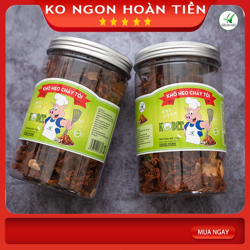 [Đồ ăn vặt Cao Cấp] Khô heo cháy tỏi KOBEE siêu ngon 200g - Khô gà Cooky