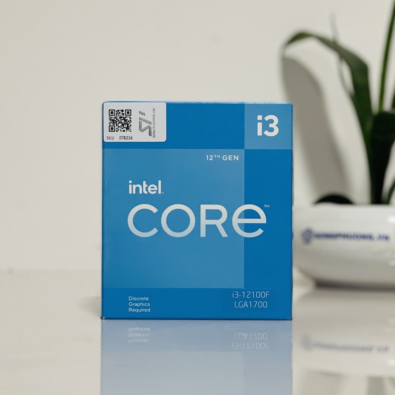 [FULL BOX] CPU Intel Core i3-12100F (3.3GHz turbo up to 4.3GHz, 4 nhân 8 luồng, 12MB Cache, 58W)- Socket 1700 bh 36 TH