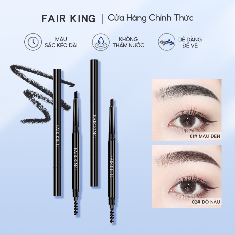 Bút kẻ lông mày FAIR KING dạng vặn chống thấm nước lâu trôi có đầu cọ chải tiện dụng