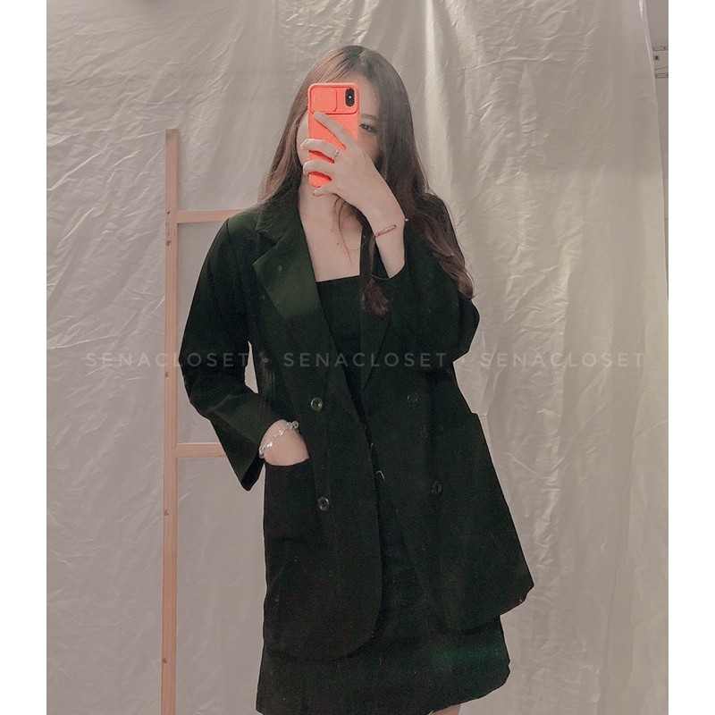 Áo Blazer Đen 1 lớp Quảng châu Style Ulzzang Hàn Quốc ( Ảnh thật/ Video) | BigBuy360 - bigbuy360.vn