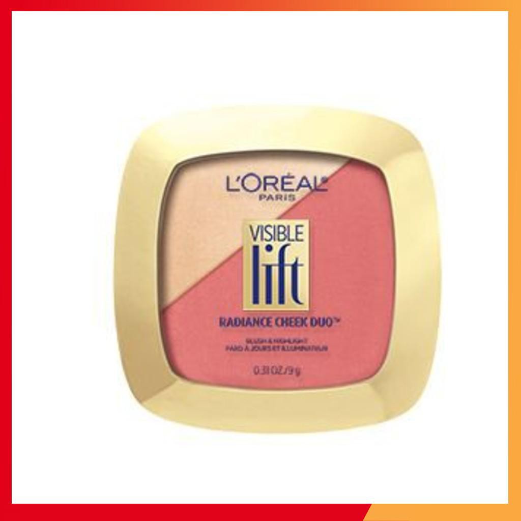 Phấn Má + Highlight Hot Trend VISIBLE LIFT Radience Cheek Duo Blush & Highlight Hàng Mỹ L'Oreal Mỹ phẩm xách tay