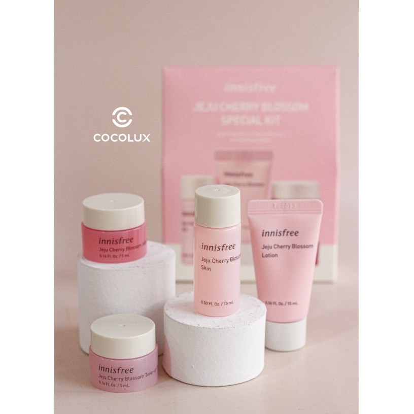 Set dưỡng trắng da Innisfree Jeju Cherry Blossom Special kit (4 items)-[COCOLUX]