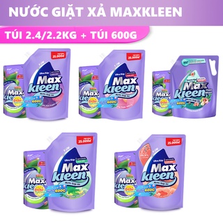 Combo Túi nước giặt xả MaxKleen 2.4kg 2.2kg + Túi nước lau sàn MaxKleen