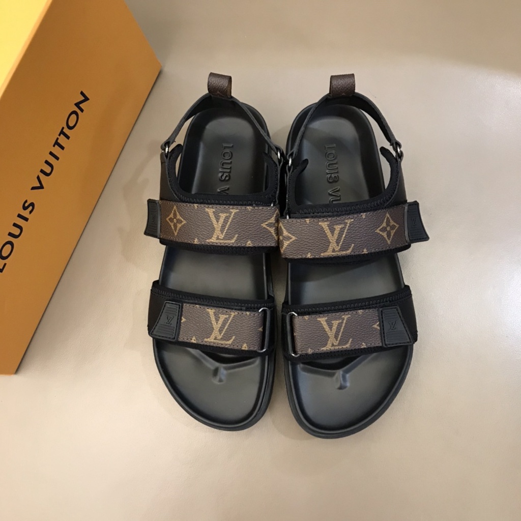 Xăng-đan nam da thật thời trang cao cấp Louis Vuitton LV phong cách trẻ trung, thời thượng