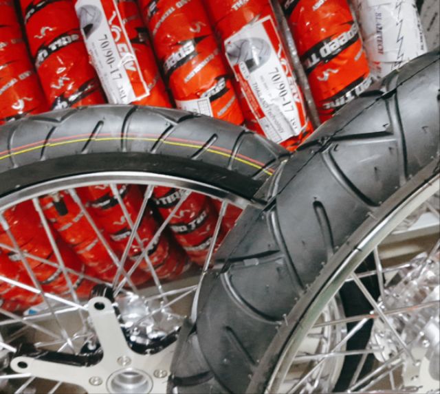 Bánh căm SONIC căm đùm mạ crom full vỏ ruột BLAZETECH như hình gắn như zin niềng UNION 1.4 sau 1.6