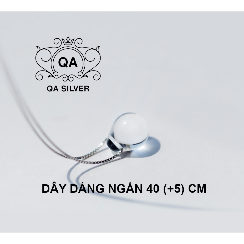 Dây chuyền bạc 925 mặt đá giọt nước trong suốt vòng cổ nữ tối giản S925 QUARTZ Silver Necklace QA SILVER NE190301