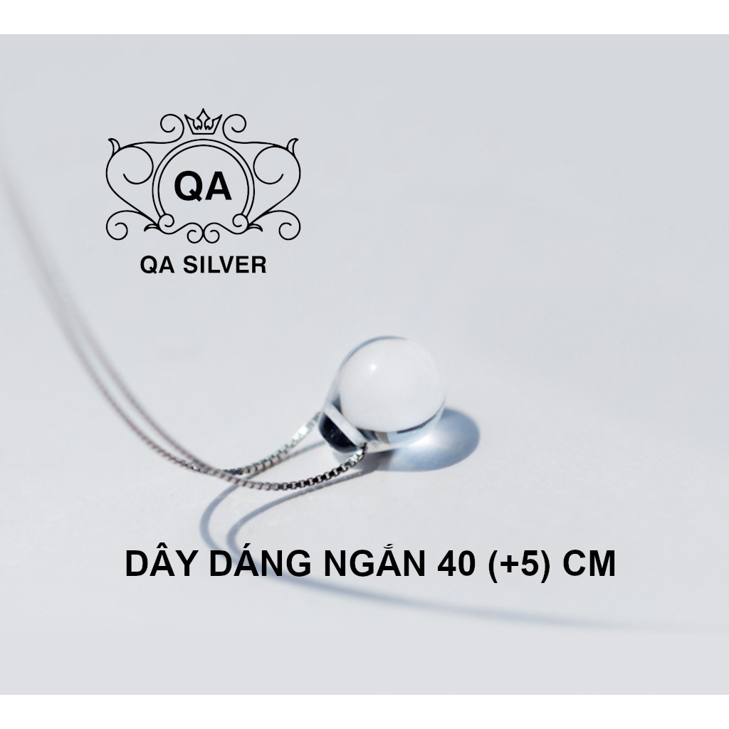 Dây chuyền bạc mặt trong suốt vòng cổ bạc mặt đá giọt nước S925 QUARTZ Silver Necklace QA SILVER NE190301