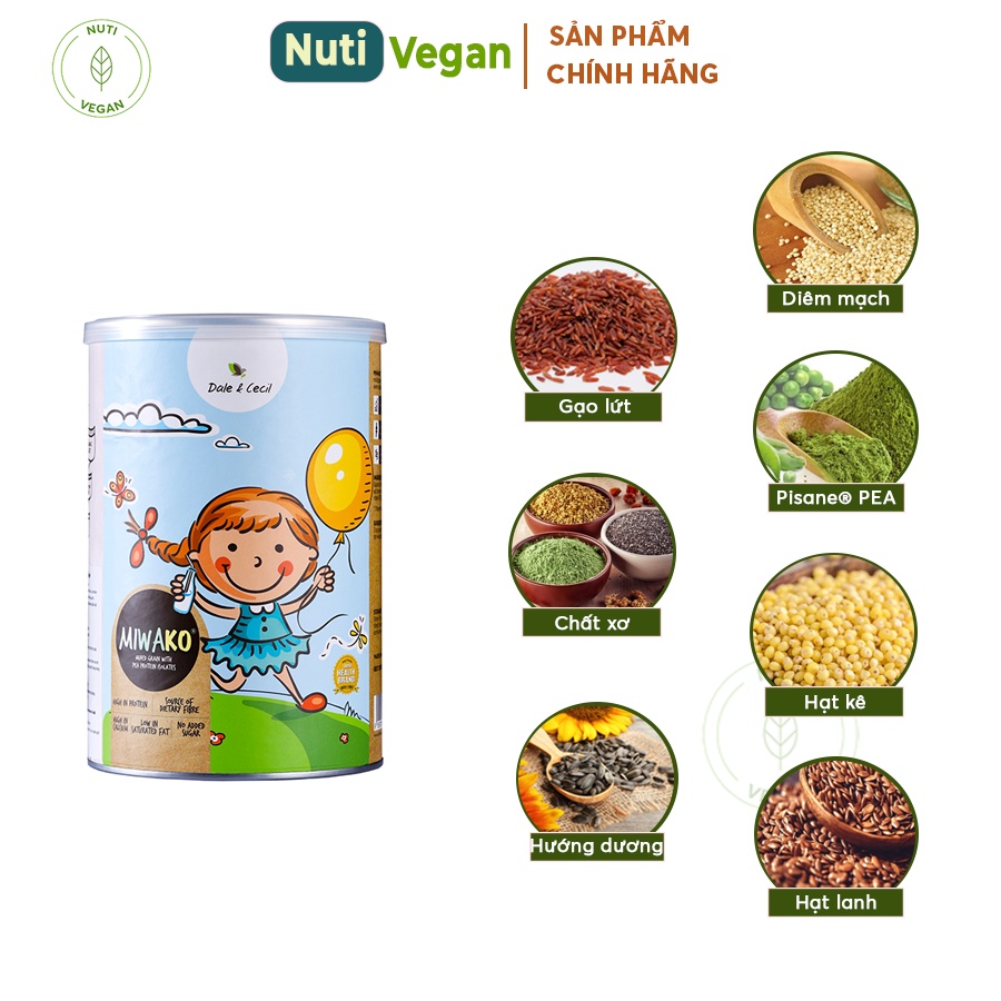 Sữa Miwako Nhập Khẩu Malaysia Hộp 400g Vị Gạo, Sữa Hạt Giúp Cải Thiện Giấc Ngủ Và Hệ Tiêu Hóa Cho Bé - nutivegan