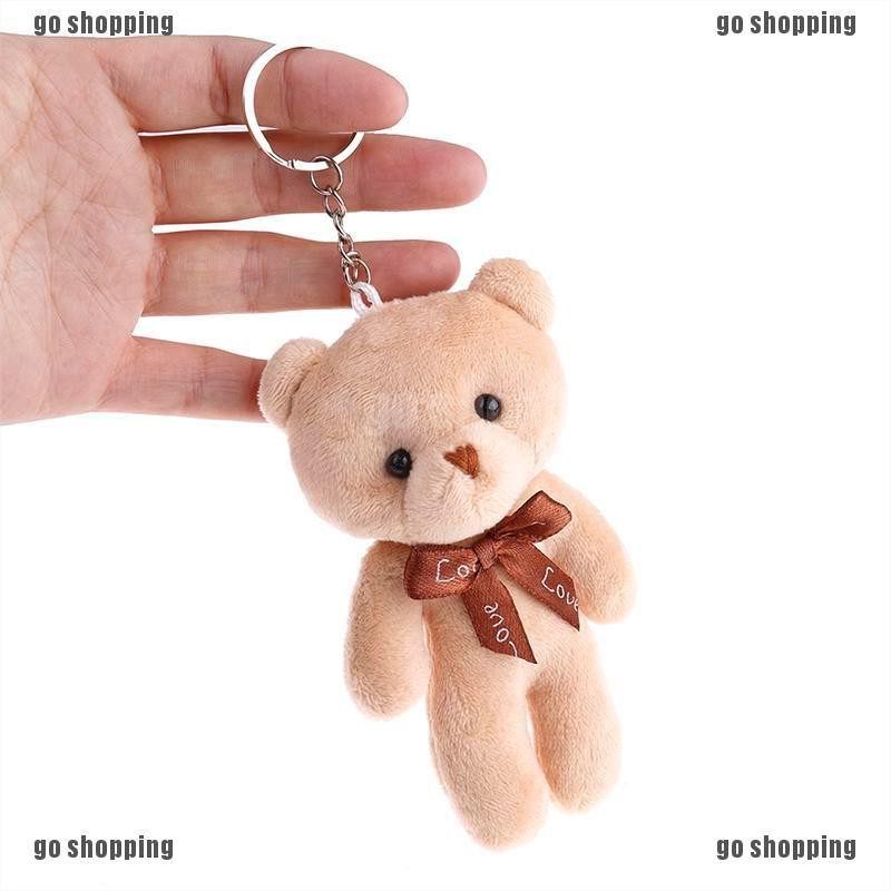 {go shopping}Mini plush bear stuffed cartoon animal cute key chain pendant soft toy