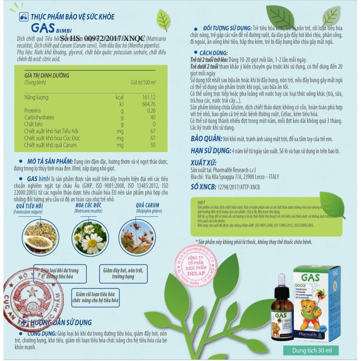 Siro Gas Bimbi (Lọ 30ml) - Hỗ Trợ Giảm Đầy Hơi, Nôn Trớ, Chướng Bụng, Khó Tiêu Cho Trẻ