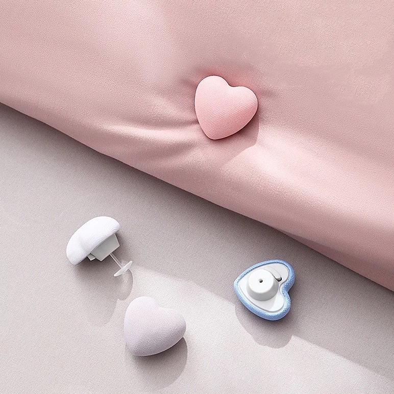 Set 4 Kẹp Giữ Ga Trải Giường/Vỏ Chăn Bằng Cotton Chống Trượt Hình Trái Tim