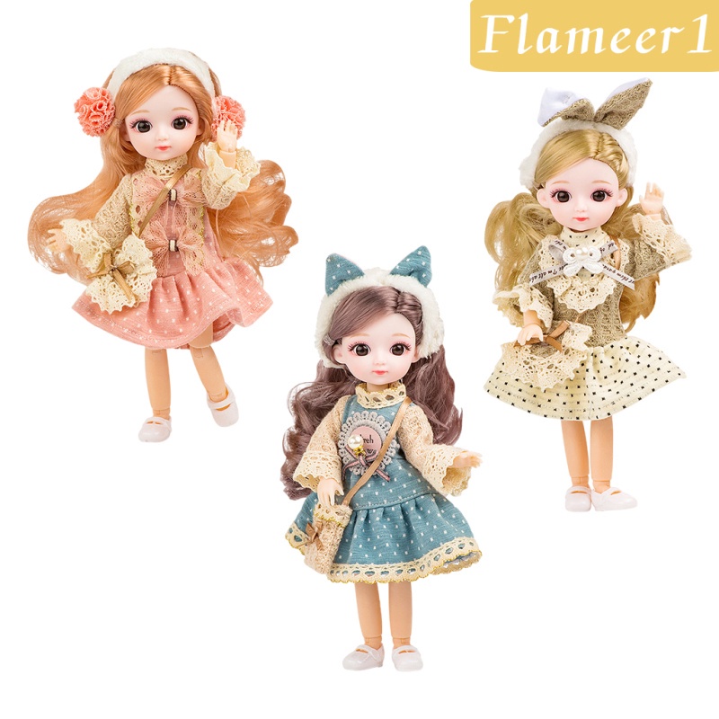 [Flameameer1] Búp Bê BJD Mặc Đầm Thời Trang Quà Tặng Giáng Sinh Cho Bé Gái