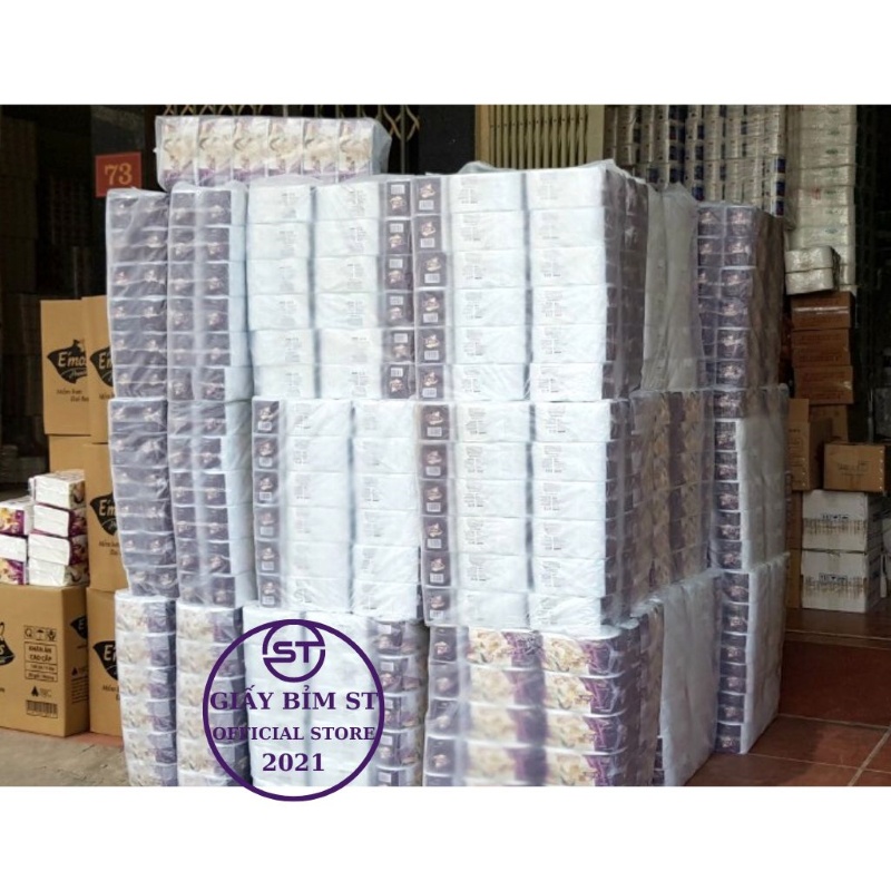 Giấy vệ sinh E’mos tím 2 lớp 10 cuộn cao cấp cho quán ăn