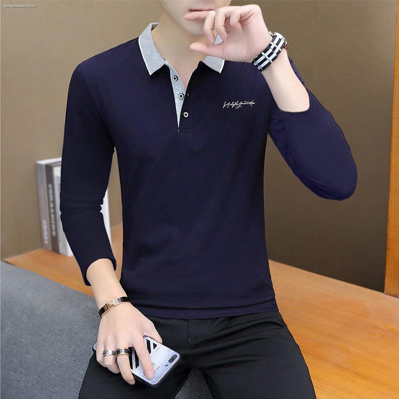 Áo thun polo tay dài thêu họa tiết thời trang công sở cho nam | BigBuy360 - bigbuy360.vn