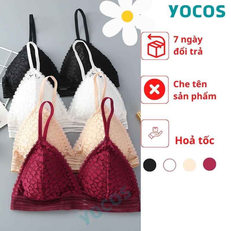 Áo ngực không gọng, áo lót hai dây mút mỏng có ren YOCOS BRA037