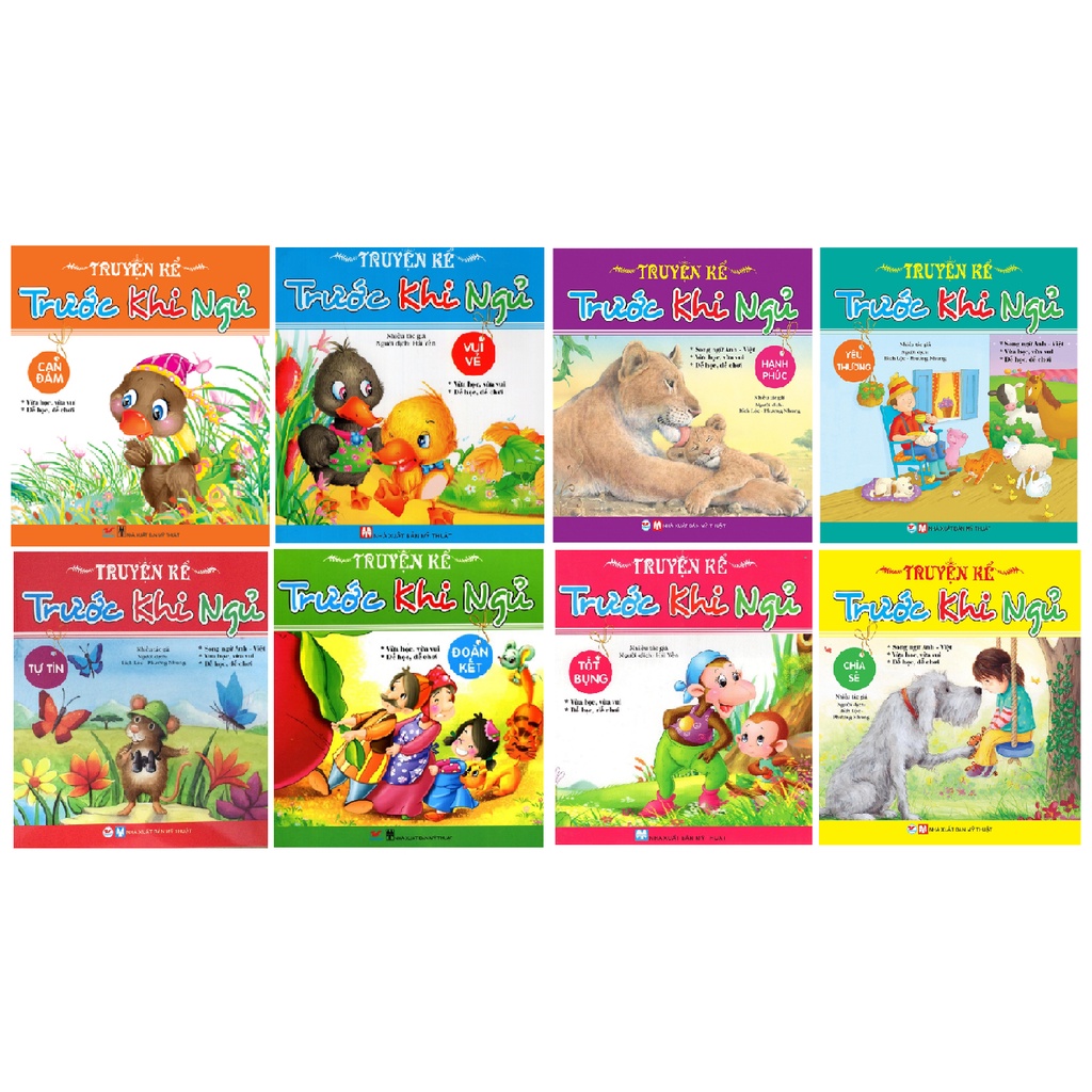 Sách Combo truyện kể trước khi ngủ hạnh phúc, tốt bụng, chia sẻ, tự tin, yêu thương, vui vẻ, đoàn kết, can đảm