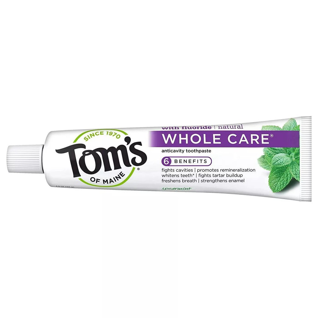 Kem Đánh Răng Tự Nhiên Chăm Sóc Toàn Diện Của Mỹ Tom's of Maine WHOLE CARE Peppermint Natural Anticavity Toothpaste 113g