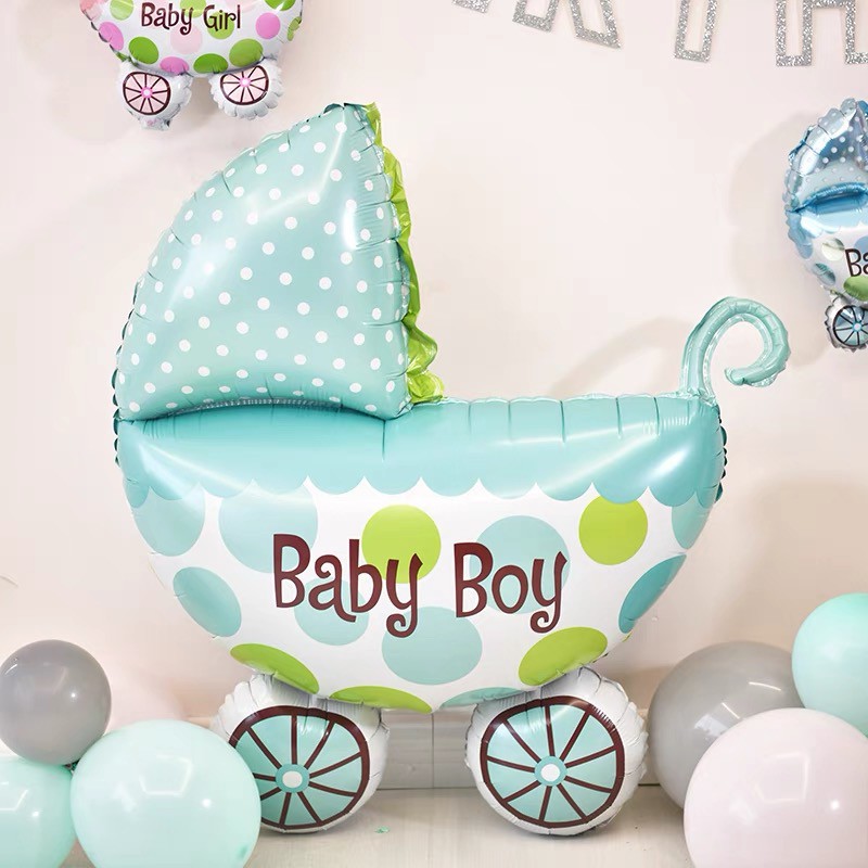 Bóng bay hình xe nôi bé trai, bé gái trang trí sinh nhật, đầy tháng, thôi nôi