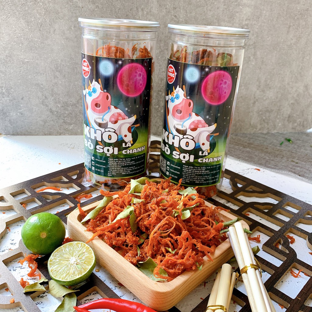 Bò khô sợi  lá chanh 300g cay vừa , ăn vặt LASTFOODS Hà Nội với các món đồ ăn vặt các miền giá rẻ | BigBuy360 - bigbuy360.vn