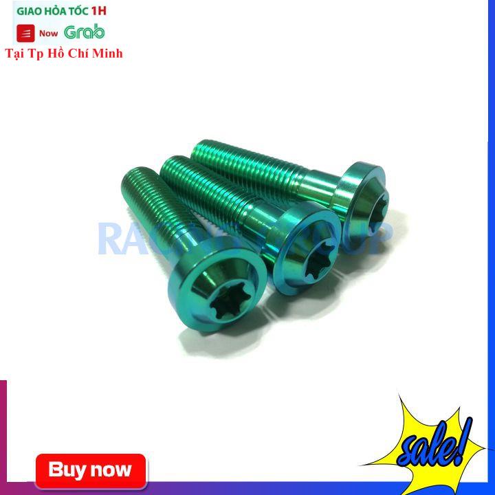 Ốc 10li60 GR5 Gắn Xe Máy Đầu Dù Có Gờ Màu Lục Bảo (Giá 1 Con)