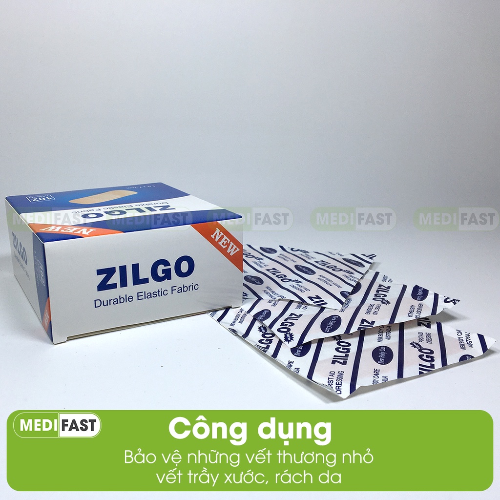 Băng cá nhân Zilgo 102 miếng - Băng vết thương nhỏ, mụn trứng cá