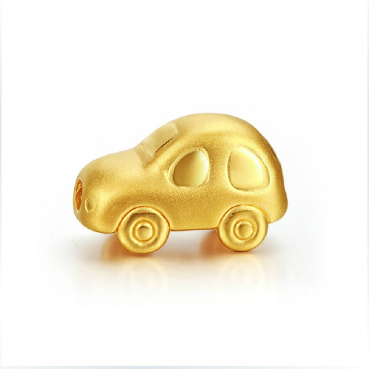 Charm bạc xe ô tô dạng 3D mạ vàng - Charm xe hơi xỏ ngang