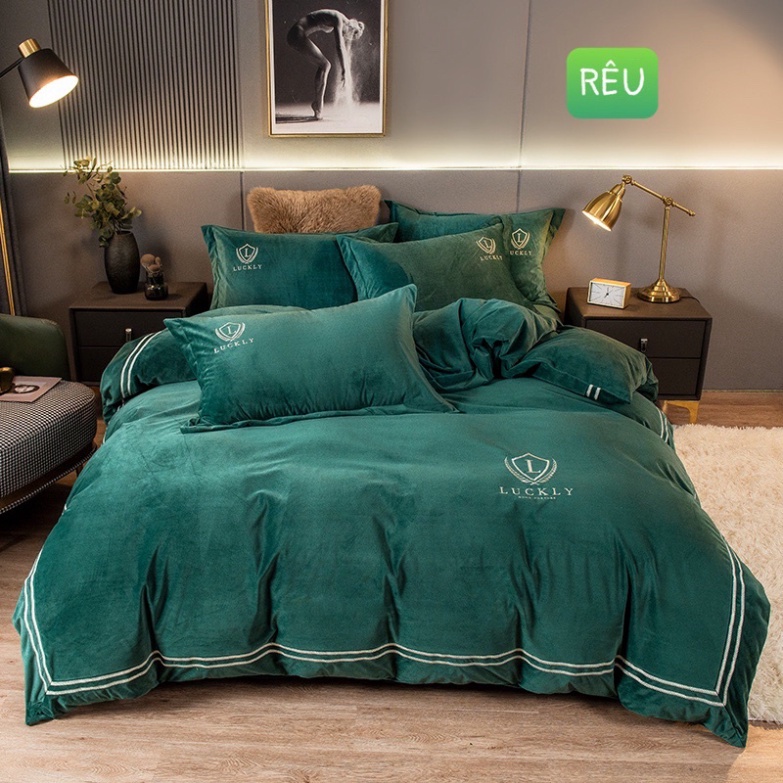 Bộ Chăn Ga Gối Nỉ Mịn LUCKY_LOẠI 1_Chất Nỉ Mịn Đanh Lỳ Không Xổ Lông, Chuẩn Đủ Kích Thước Giá rẻ