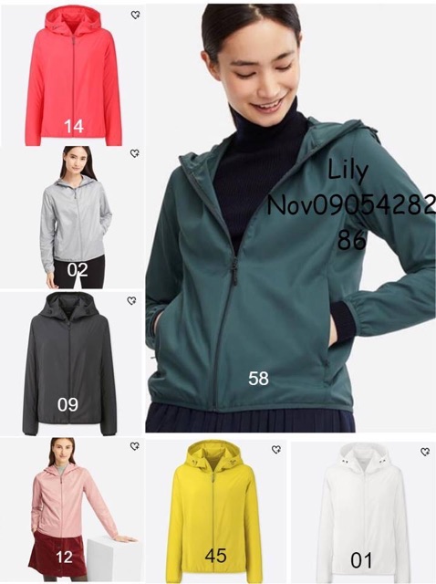 Áo khoác gió Uniqlo nữ (siêu nhẹ) - có sẵn nhiều màu đẹp | BigBuy360 - bigbuy360.vn