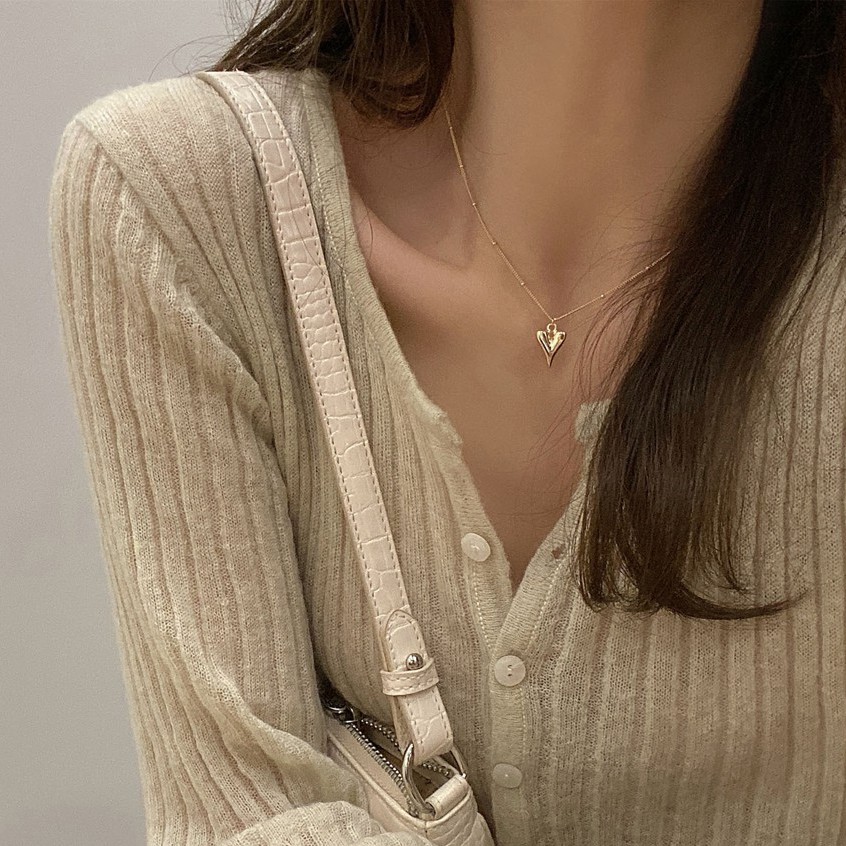 Dây chuyền trái tim Titan mạ vàng không gỉ, phụ kiện trang sức nữ DC004 - Filibra