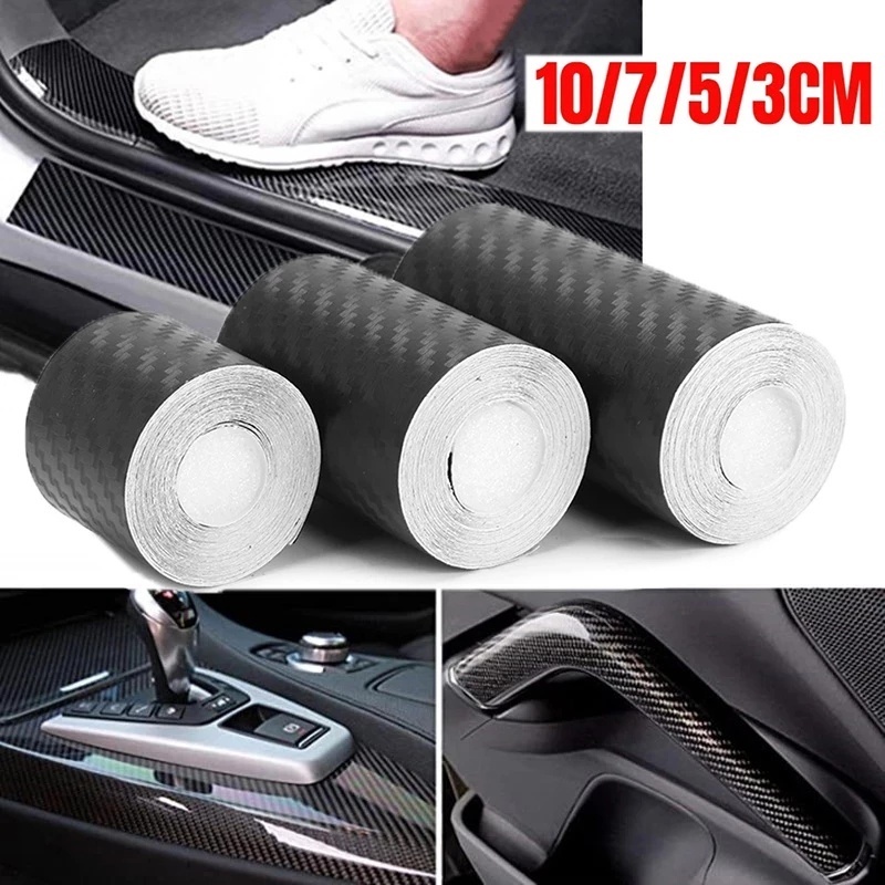 Cuộn Dây Dán Viền Cửa Xe Hơi 1/3/5/7/10m 4D Chống Trầy Chống Thấm Nước Tiện Dụng