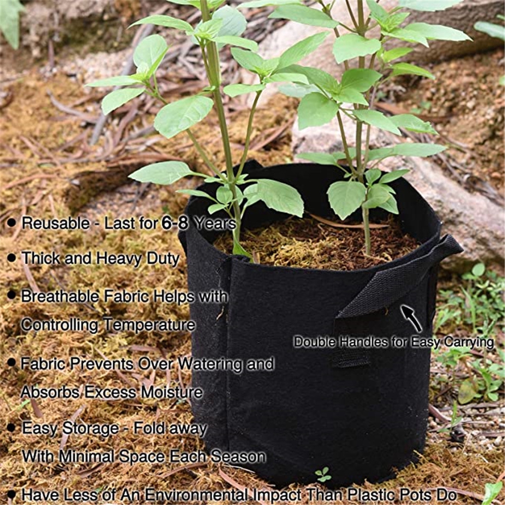 Chậu Trồng Cây Bằng Vải Không Dệt Hình Tròn Nhỏ Gọn Tiện Dụng