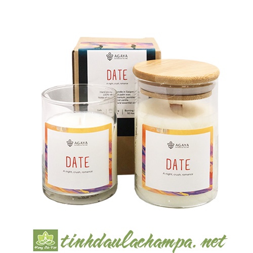 Nến Thơm Agaya  Mùi Date, hương thơm hoa hồng lãng mạn, Hẹn Hò