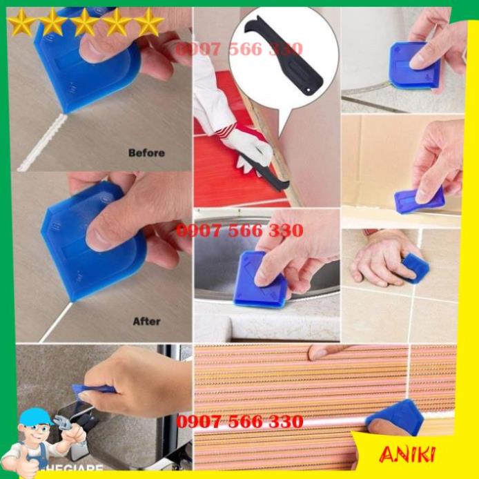 Combo đầu bắn keo silicone - Bộ dụng cụ cạo tuốt miết chỉnh mạch keo silicon xây dựng nhôm kính DCG