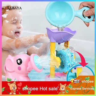 ♝♝♝Lovely Cartoon Elephant Sprinkler Waterwheel Baby Kids Swimming Tub Bathing Toy